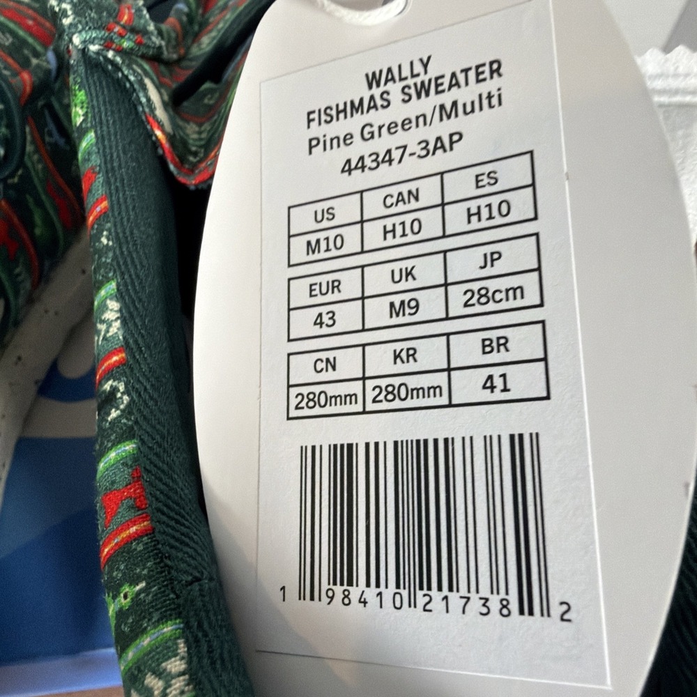 Hey Dude Men's Wally Fishmas Sweater Pine Green/Multi Shoes NIB! 2025 Sz Mens 10 - Picture 6 of 7